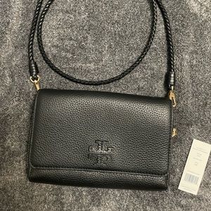 Tory Burch - Crossbody Taylor Flat Wallet Black Leather Shoulder Bag